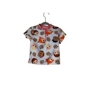 COCOMELON Girl’s Short Sleeve 1/4 Zip Swim Top / Size: 18 Months